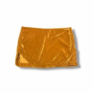 Free People Velvet Mustard Mini Skirt